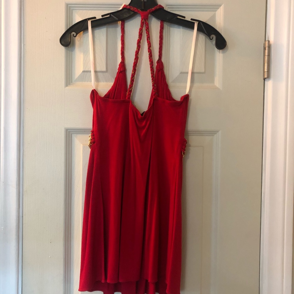 Red Sky Top with gold chain belt - Picture 2 of 2